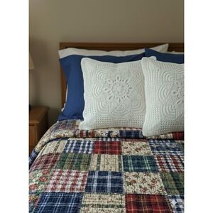 Shanghai New Old Stock W/ Tags Vtg Hand Crochet Pillow Cases 18x18 Cream